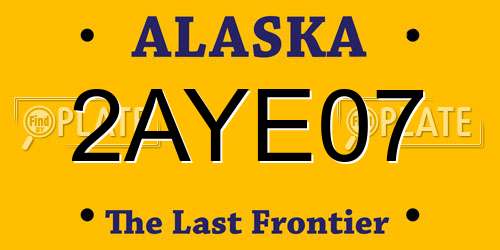 2AYE07 Alaska License Plate