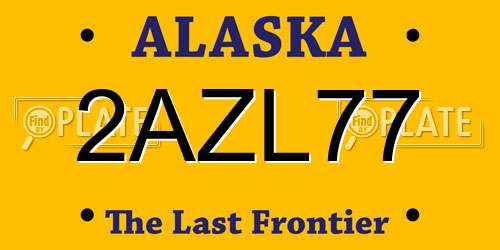 2AZL77 Alaska License Plate