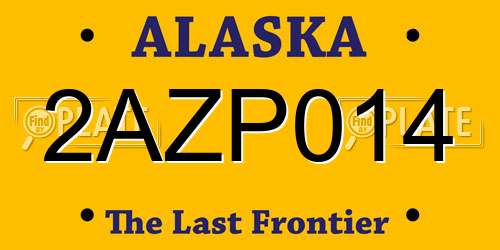 2AZP014 Alaska License Plate