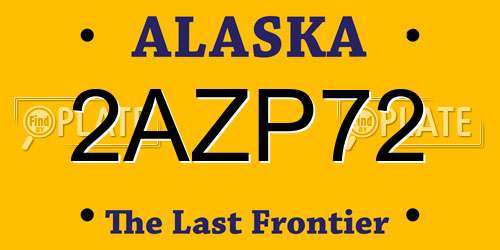 2AZP72 Alaska License Plate