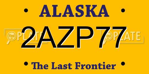 2AZP77 Alaska License Plate