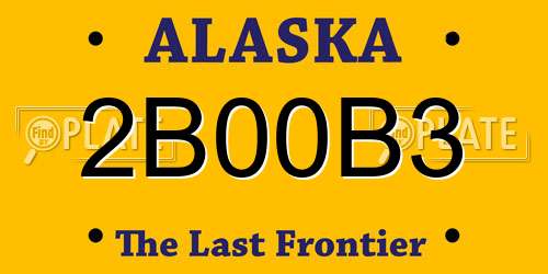 2B00B3 Alaska License Plate