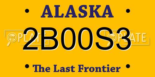 2B00S3 Alaska License Plate
