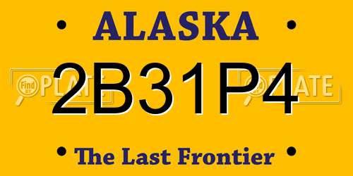 2B31P4 Alaska License Plate