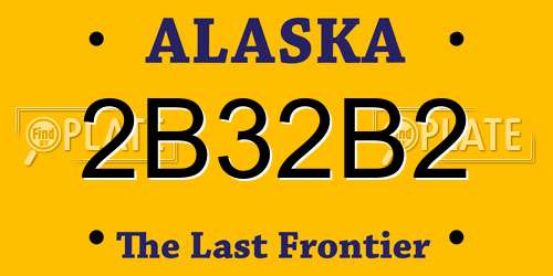 2B32B2 Alaska License Plate