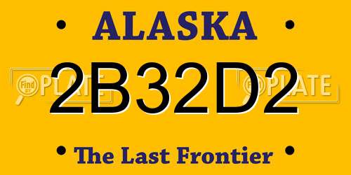 2B32D2 Alaska License Plate