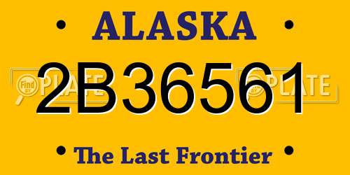 2B36561 Alaska License Plate