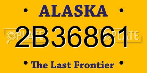 2B36861 Alaska License Plate