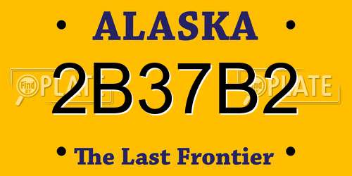 2B37B2 Alaska License Plate