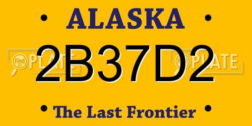 2B37D2 Alaska License Plate