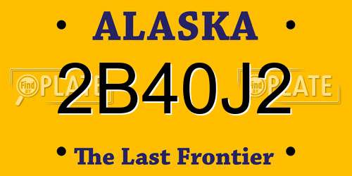 2B40J2 Alaska License Plate