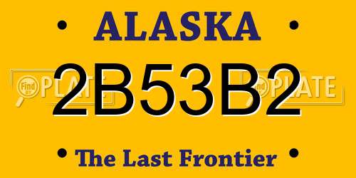 2B53B2 Alaska License Plate