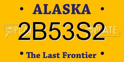 2B53S2 Alaska License Plate