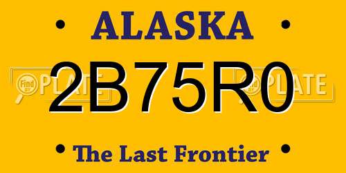 2B75R0 Alaska License Plate