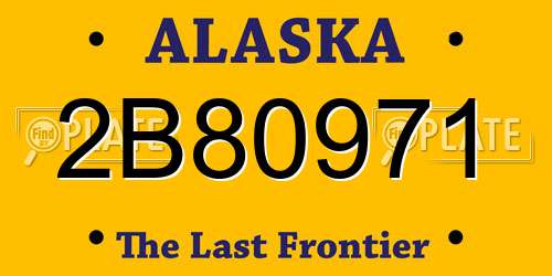 2B80971 Alaska License Plate