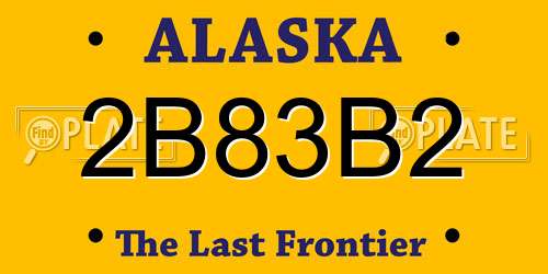 2B83B2 Alaska License Plate