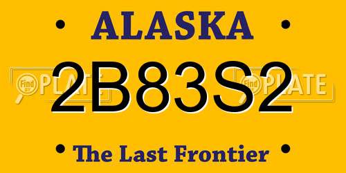 2B83S2 Alaska License Plate