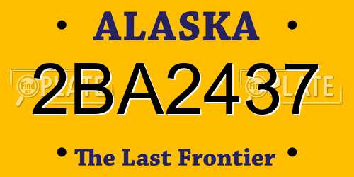 2BA2437 Alaska License Plate