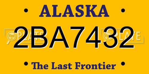 2BA7432 Alaska License Plate
