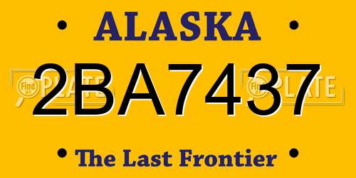 2BA7437 Alaska License Plate