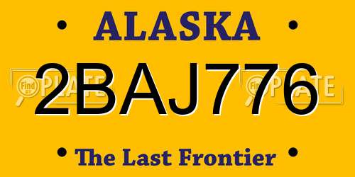 2BAJ776 Alaska License Plate