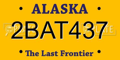 2BAT437 Alaska License Plate