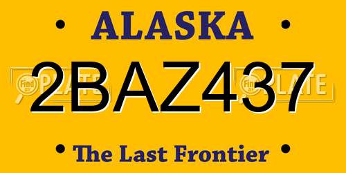 2BAZ437 Alaska License Plate