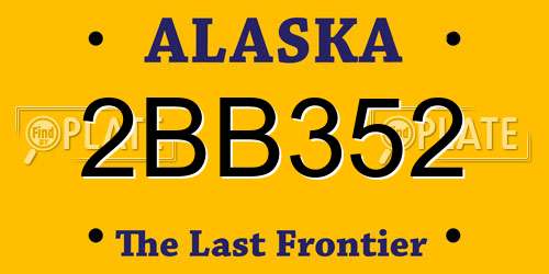 2BB352 Alaska License Plate