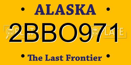 2BBO971 Alaska License Plate