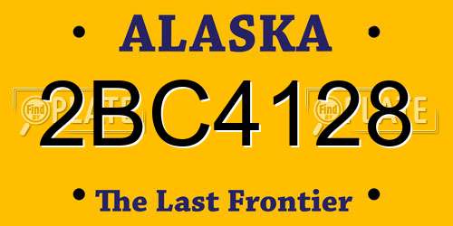 2BC4128 Alaska License Plate