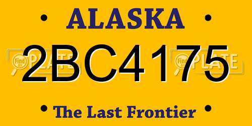 2BC4175 Alaska License Plate