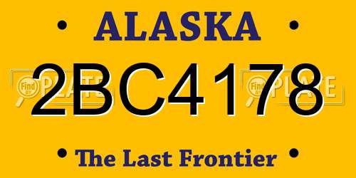 2BC4178 Alaska License Plate