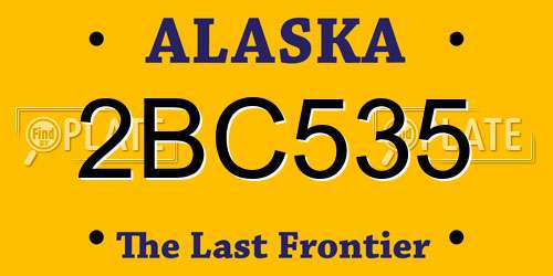 2BC535 Alaska License Plate