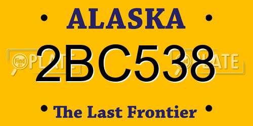 2BC538 Alaska License Plate