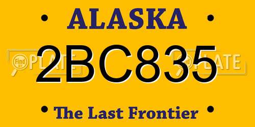 2BC835 Alaska License Plate