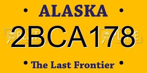 2BCA178 Alaska License Plate