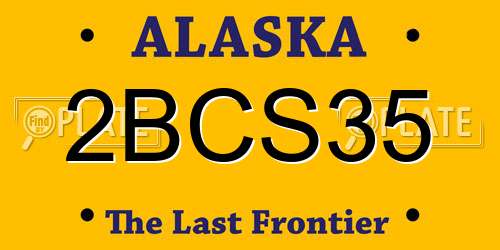 2BCS35 Alaska License Plate