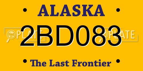 2BD083 Alaska License Plate