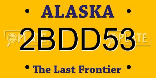 2BDD53 Alaska License Plate