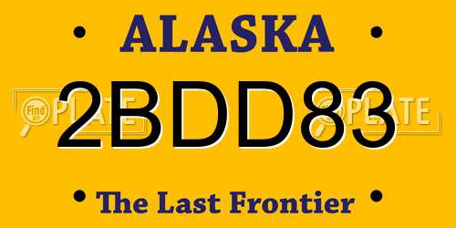 2BDD83 Alaska License Plate