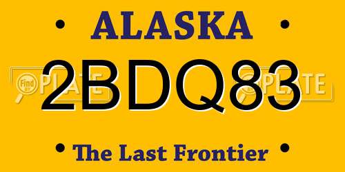 2BDQ83 Alaska License Plate
