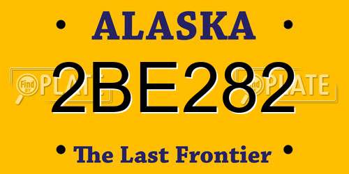 2BE282 Alaska License Plate