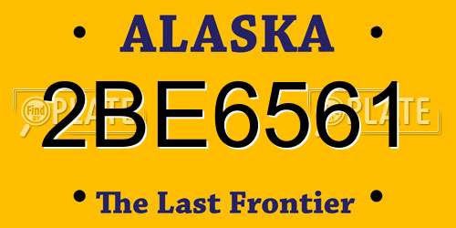 2BE6561 Alaska License Plate