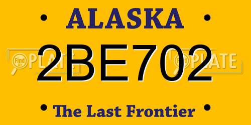 2BE702 Alaska License Plate