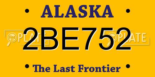 2BE752 Alaska License Plate