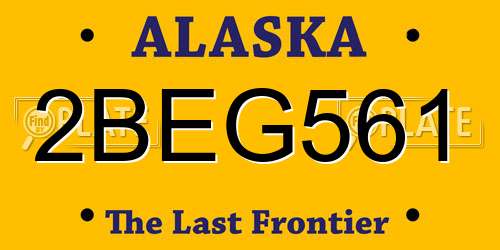 2BEG561 Alaska License Plate