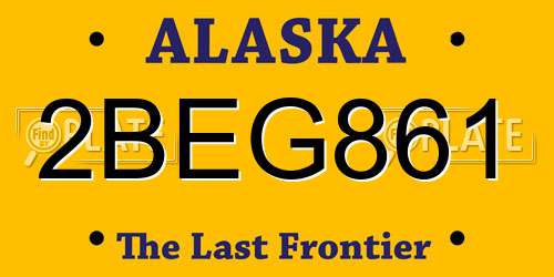 2BEG861 Alaska License Plate