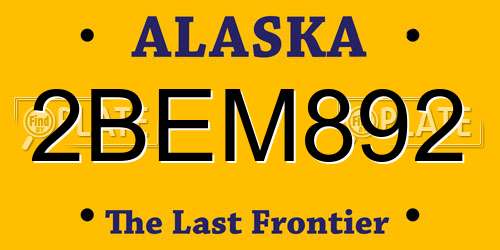 2BEM892 Alaska License Plate