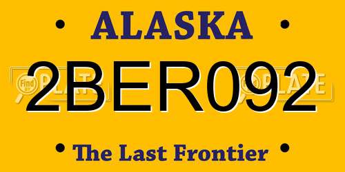 2BER092 Alaska License Plate