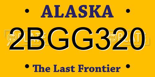 2BGG320 Alaska License Plate